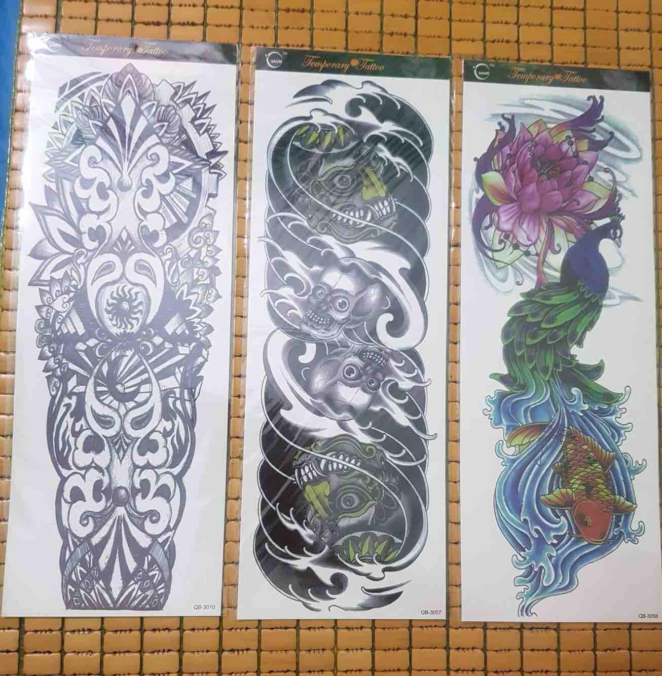 Hình xăm dán kín tay nửa lưng tatoo