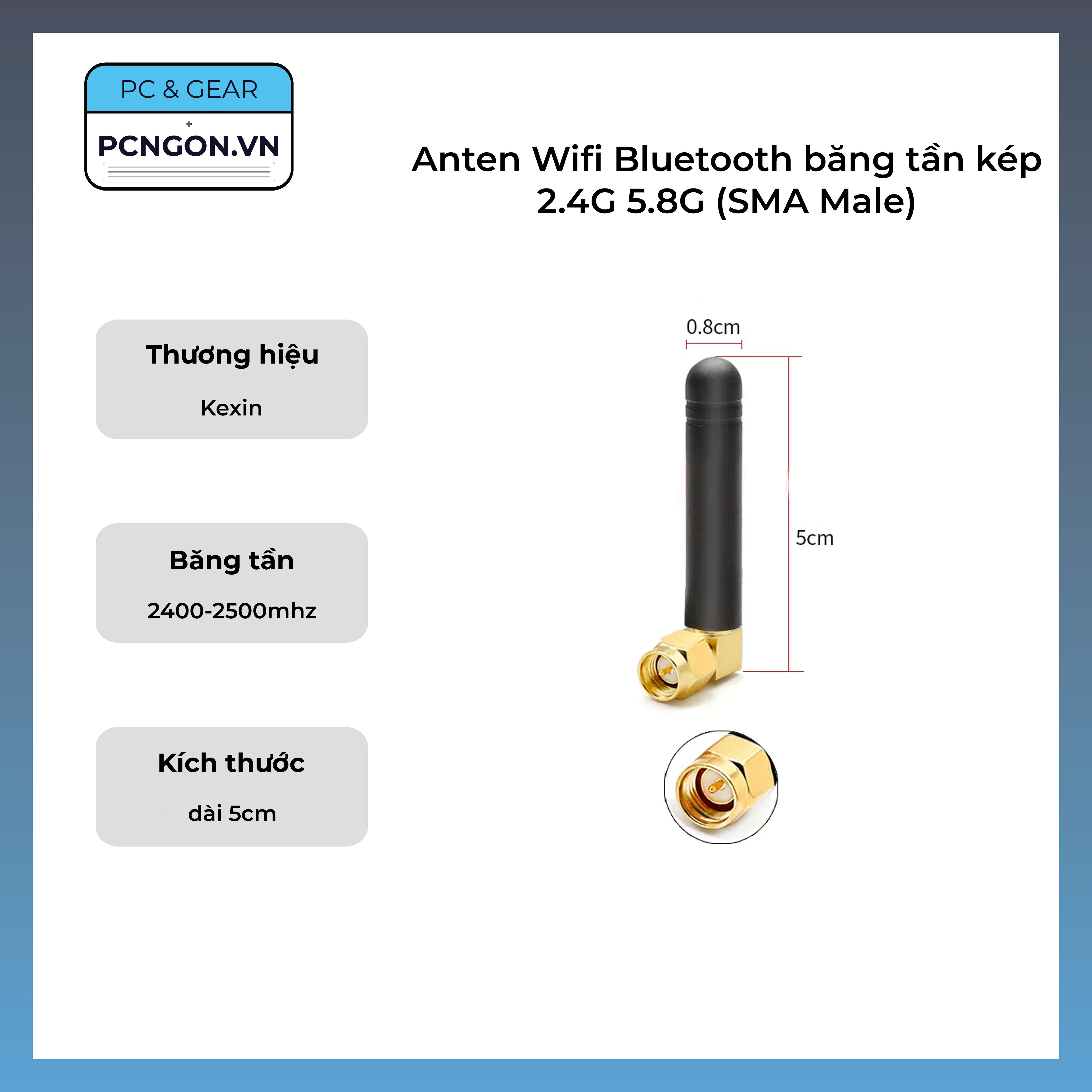 Anten wifi bluetooth băng tần kép 2.4g 5.8g