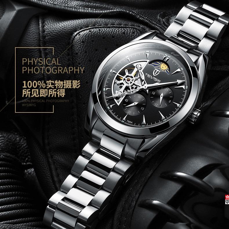 Đồng hồ cơ nam TEVISE TE27-29 dây thép automatic