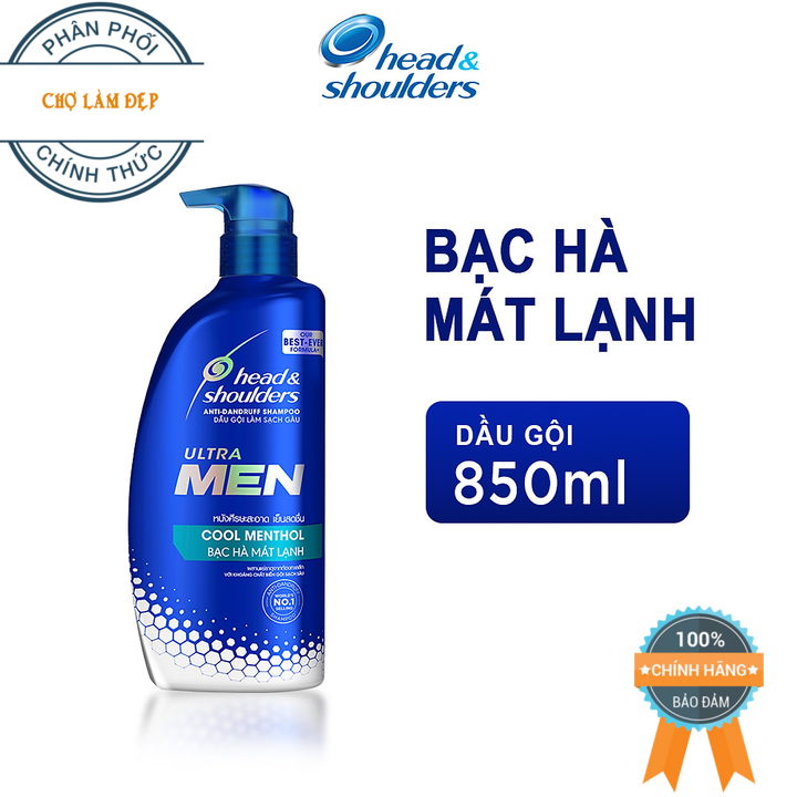 Dầu gội HEAD & SHOULDERS Men Bạc Hà Mát Lạnh 850ml