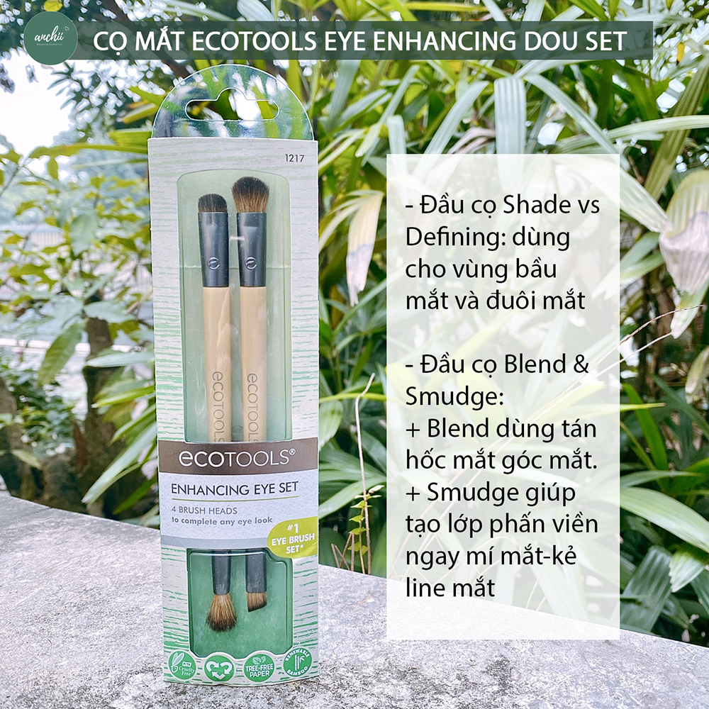 [TOP 1 UY TÍN] Cọ Mắt Ecotools Eye Enhancing Duo Brush Set Define Blend & Smudge Eyeshadow & Liner