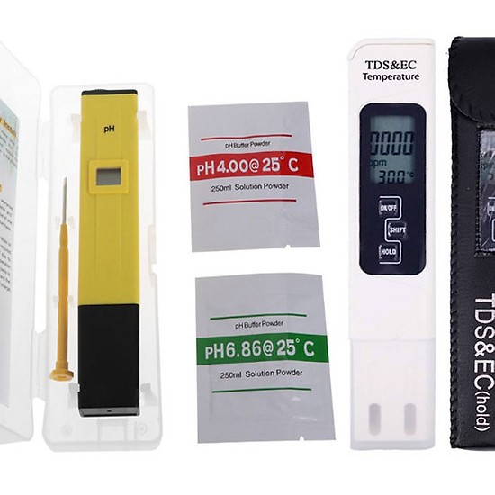 Combo bút đo độ ph và bút thử nước 3 in 1 tds & ec kèm bao da