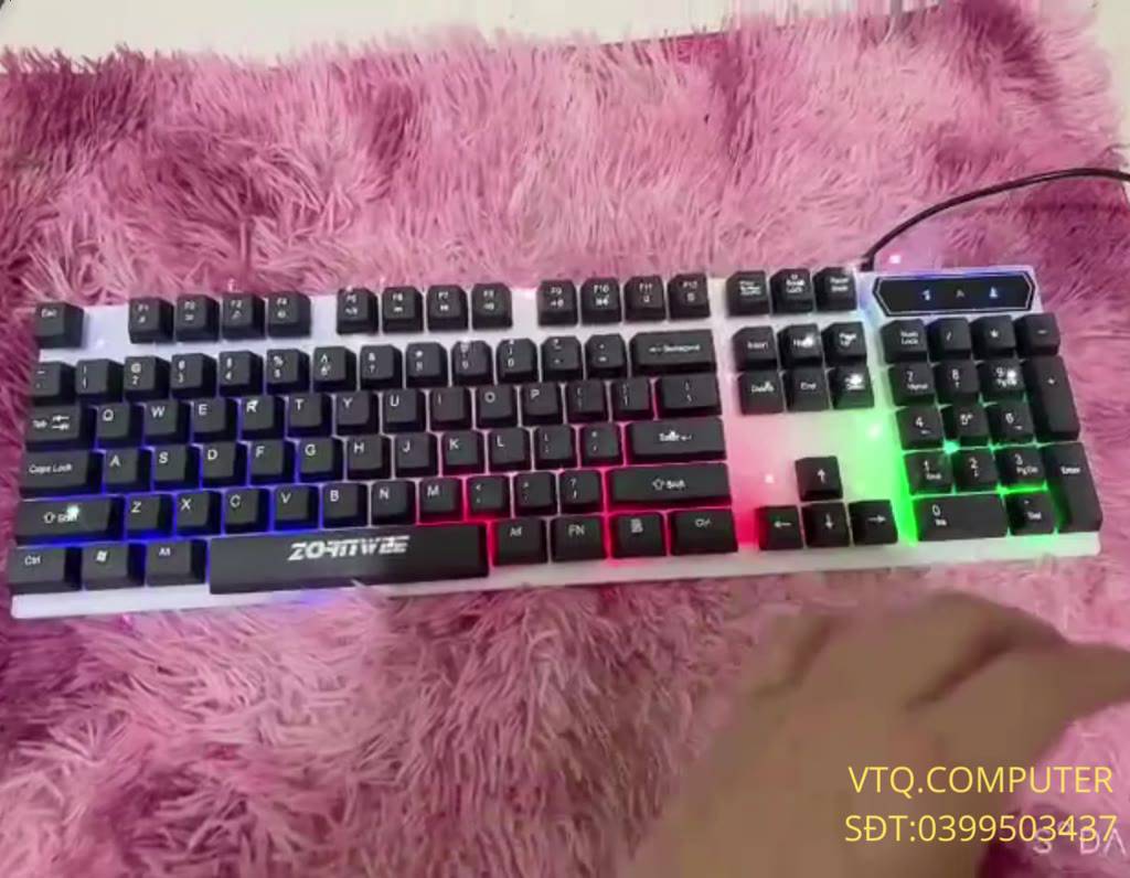 Bàn phím ZONRWEE LED giả cơ game chuyên dụng