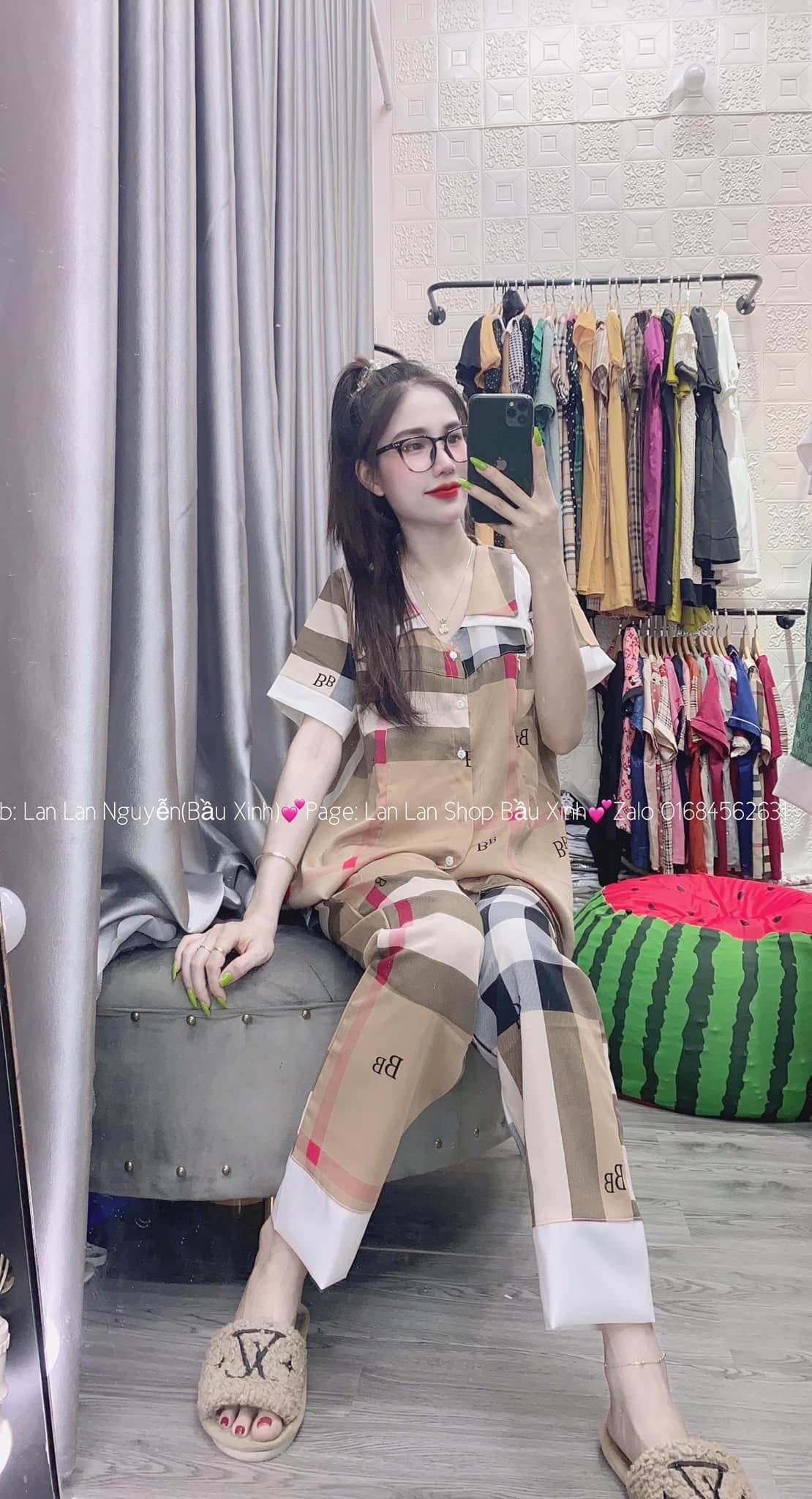 (Xả kho bộ dài lụa hè) Bộ bầu Dài lụa Hàn và cho con bú khoá kéo