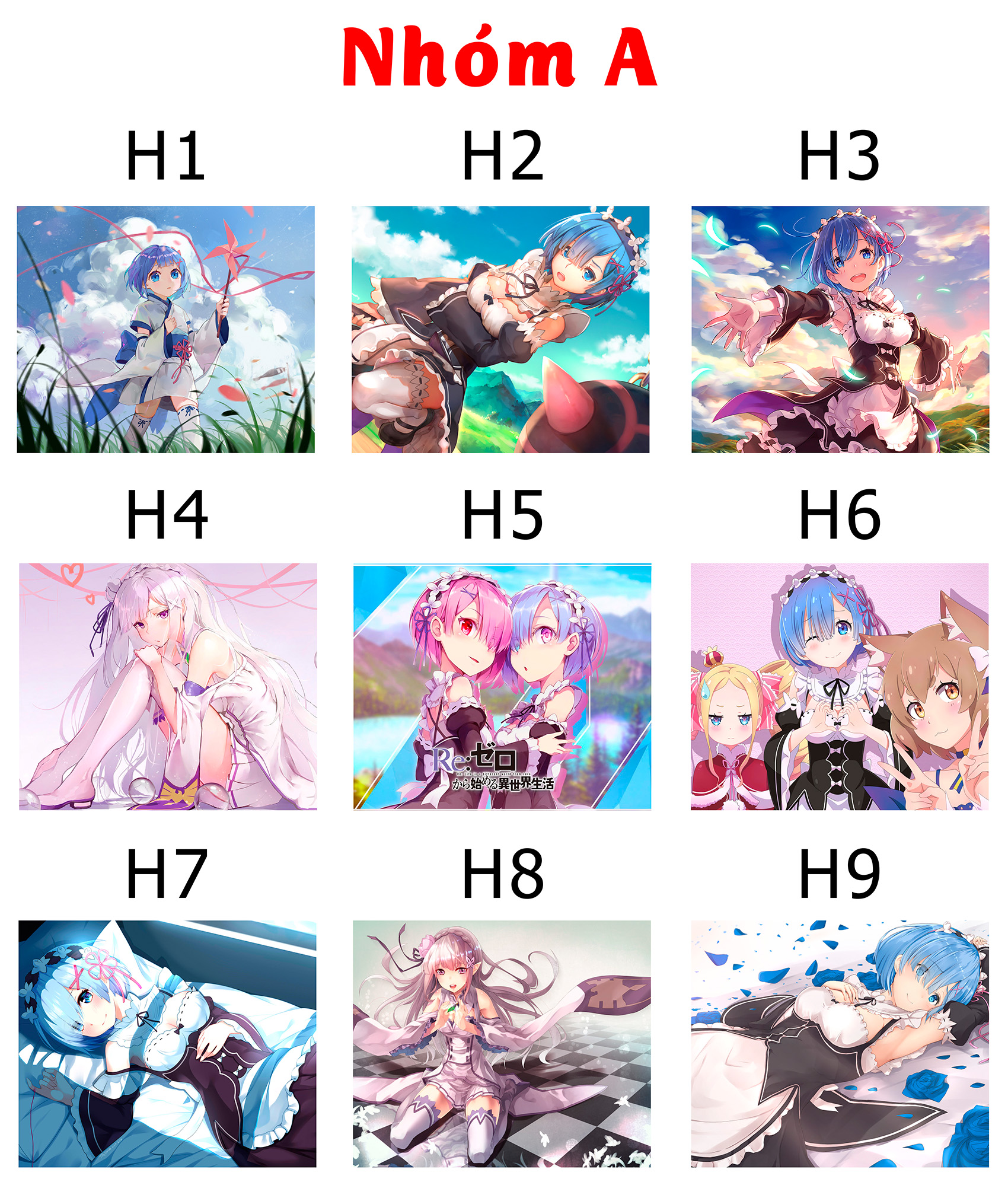 [HCM]Lót chuột anime Re: Zero - size 24x20cm [T69 Shop]