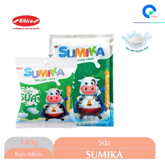 Kẹo sữa bò Sumika vị (sữa; socola; dâu) - ( túi 70g; túi 140g) - Bibica