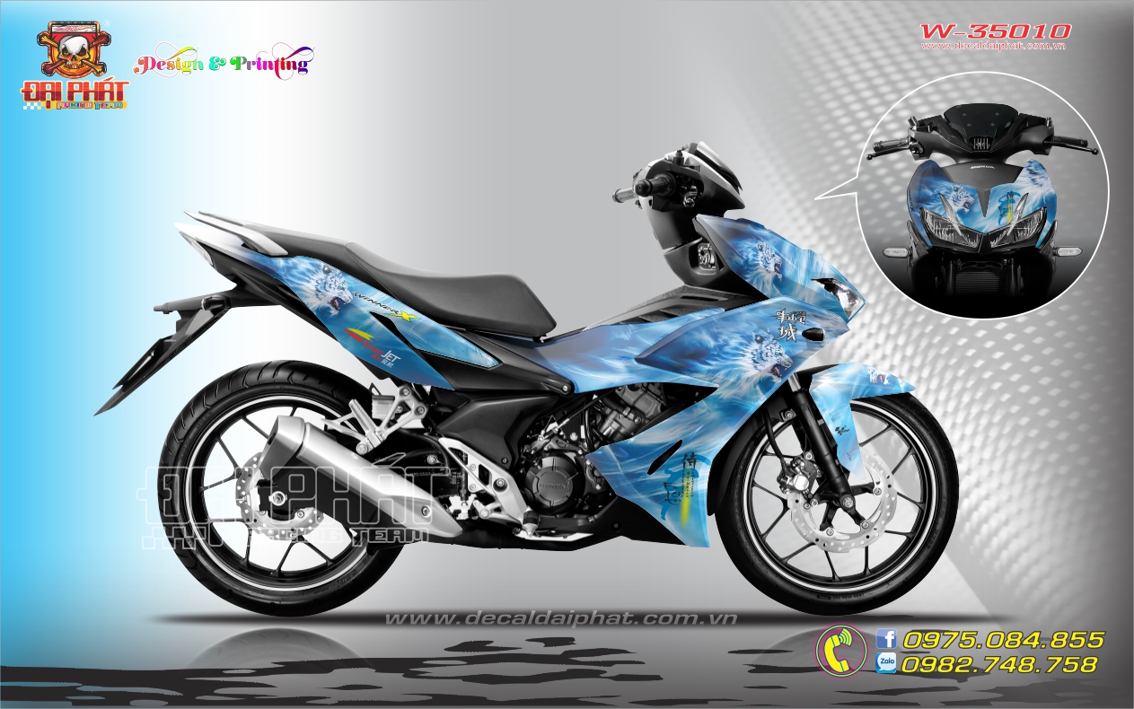Tem Trùm Winner X Bạch Hổ Xanh Trắng