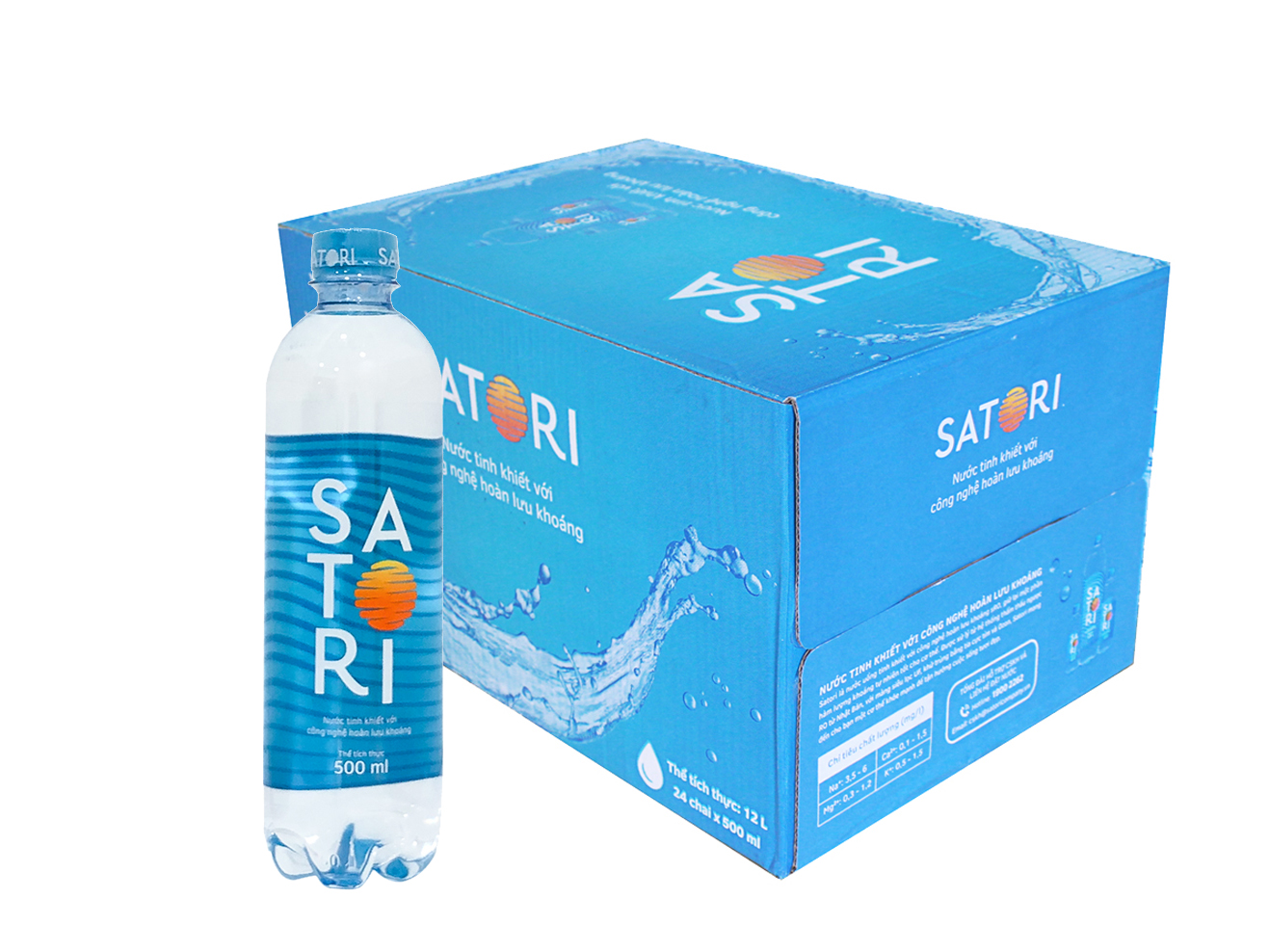 Nước tinh khiết Satori 500ml - Thùng 24 chai