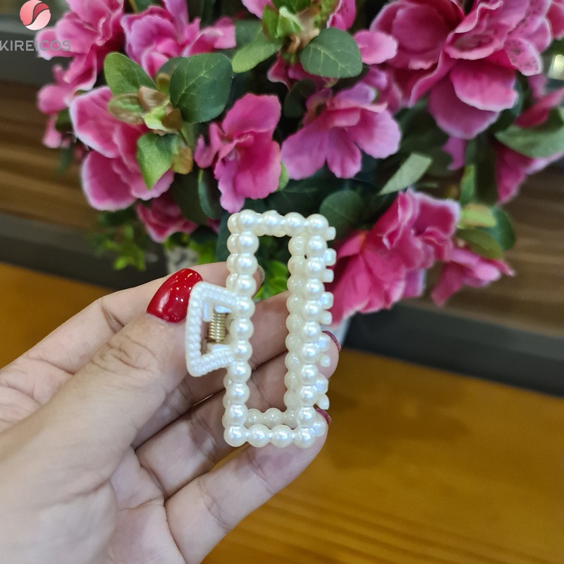 Kẹp tóc gấp tóc nữ ngọc trai nhân tạo size 5.8cm hot trend - kireicos