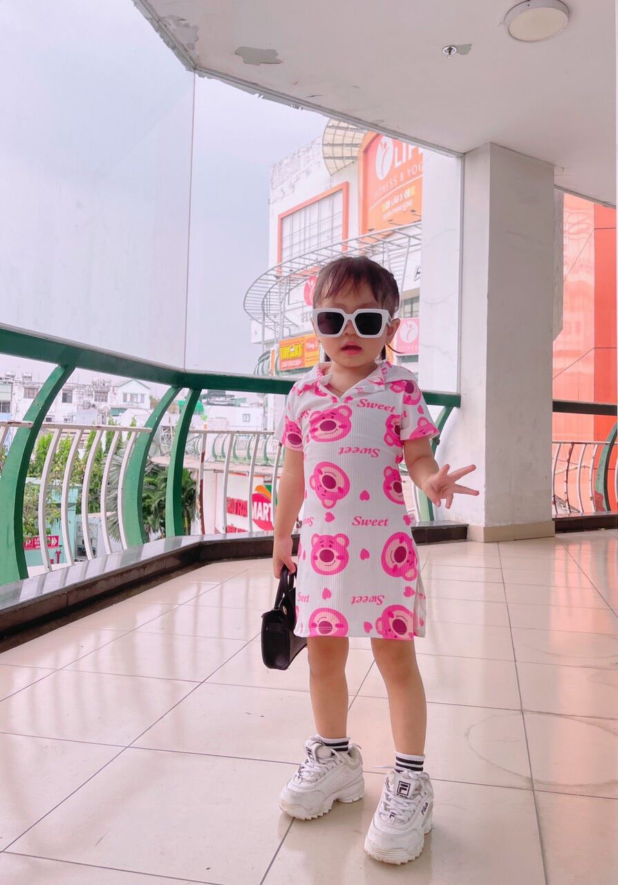 Đầm Body Hở Lưng 2 Màu Cho Bé Gái