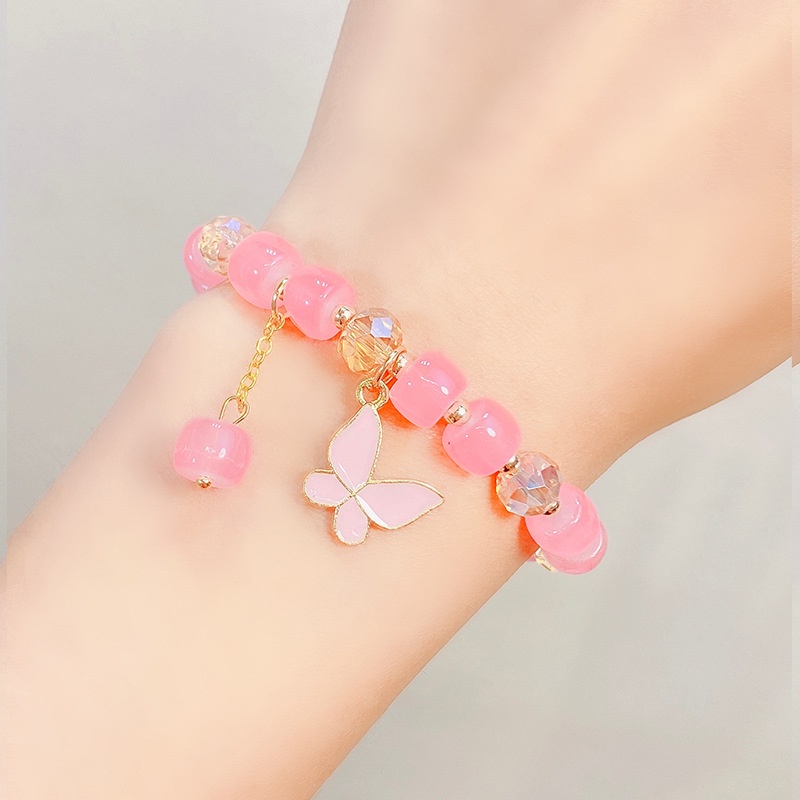 Vòng Tay Chuỗi Hạt Pha Lê Hình Bướm