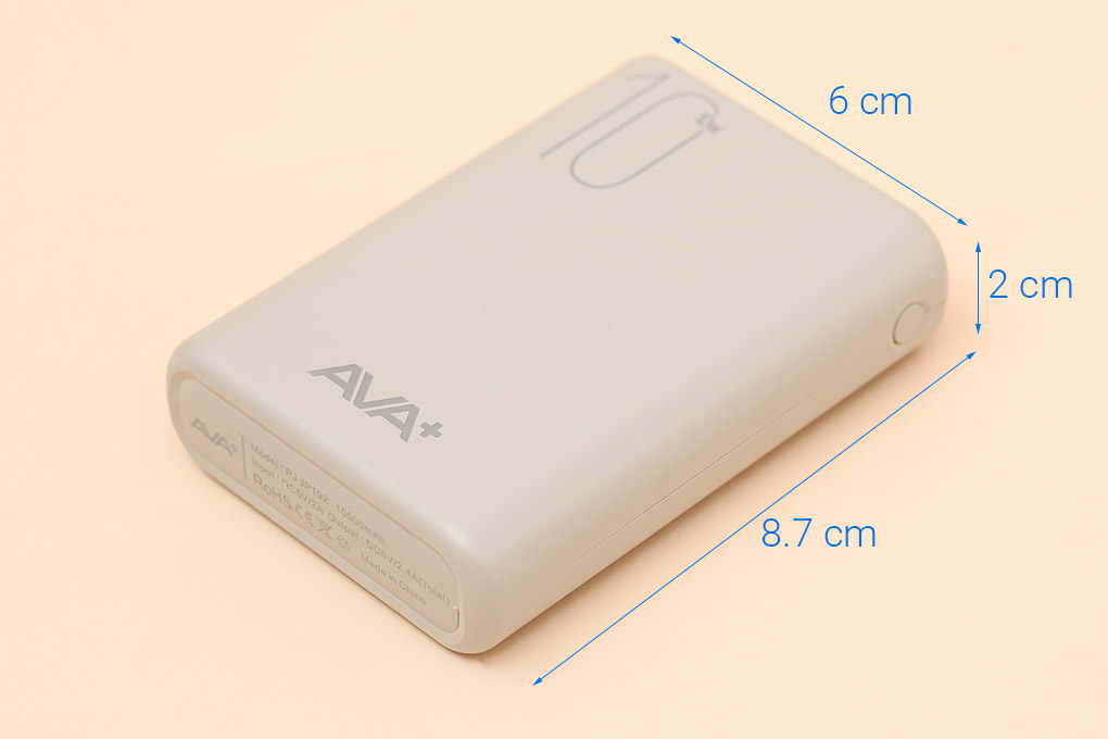10.000 mAh 12W Ava + JP192 polymer rechargeable battery pack