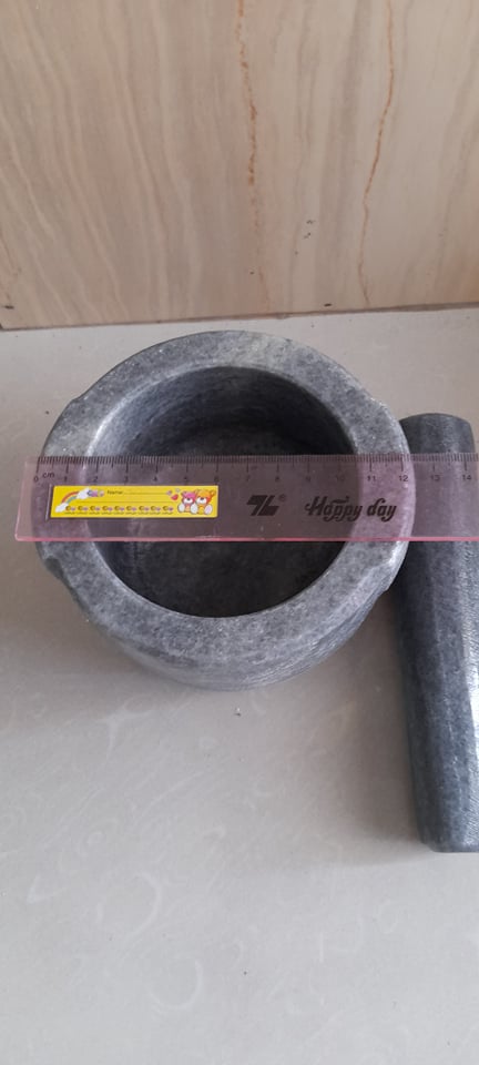 Cối đá Non Nước size 12cm xám đen