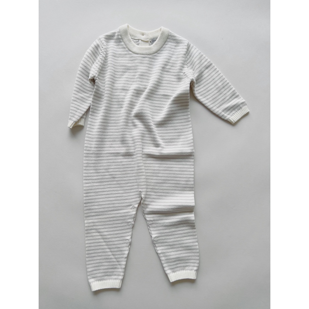 Bộ đồ bodysuit liền thân len Macro & Micro Stripe Knitted Overalls