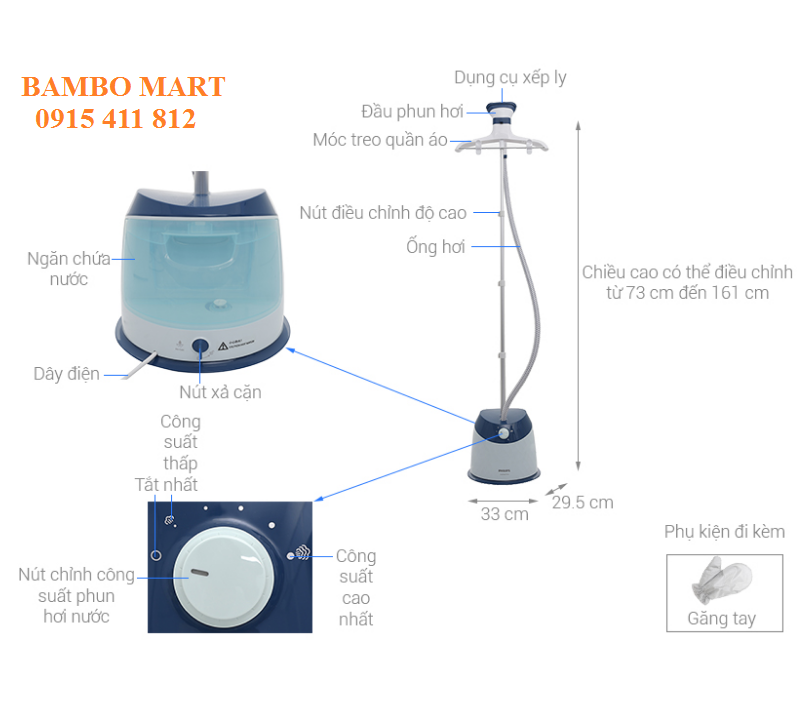 Bàn là ủi đứng Philips GC518