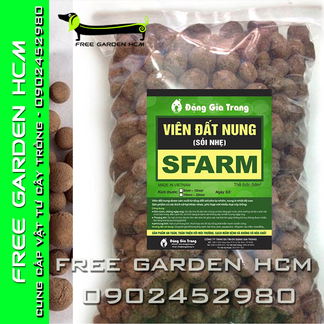 GÓI 5dm3 (3kg) ĐẤT NUNG SFARM/ SỎI NHẸ