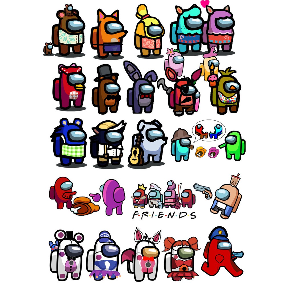 Sticker among us Mẫu 9 có cán chống bay màu