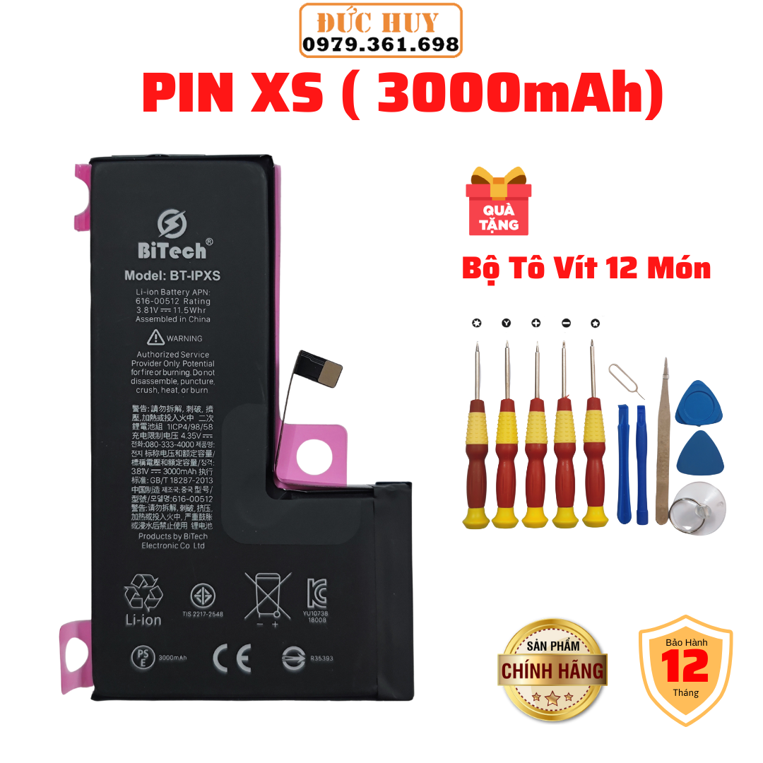 Pin Điện Thoại XS BiTech BT-IPXS ( Dung Lượng 3000 mAh)