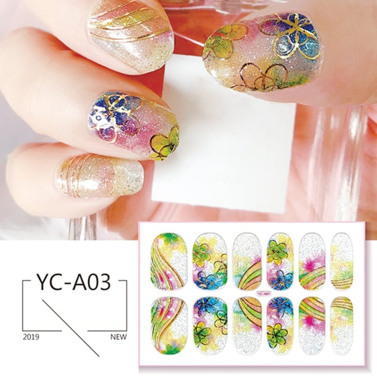 Sticker 3D cao cấp trang trí móng Hàng Mới Về
