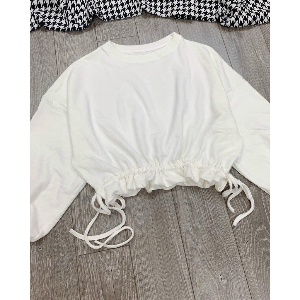 ÁO CROPTOP TAY PHỒNG RÚT DÂY
