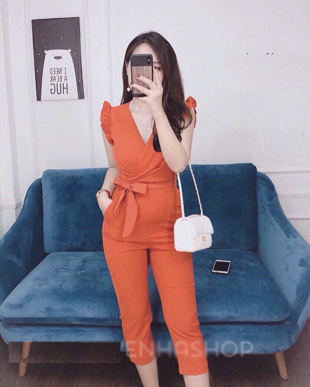 [HCM]Jumpsuit Thắt Nơ Eo Thời Trang TT J38