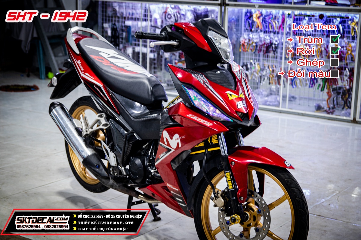 tem rời winner 150 đỏ trắng movistar