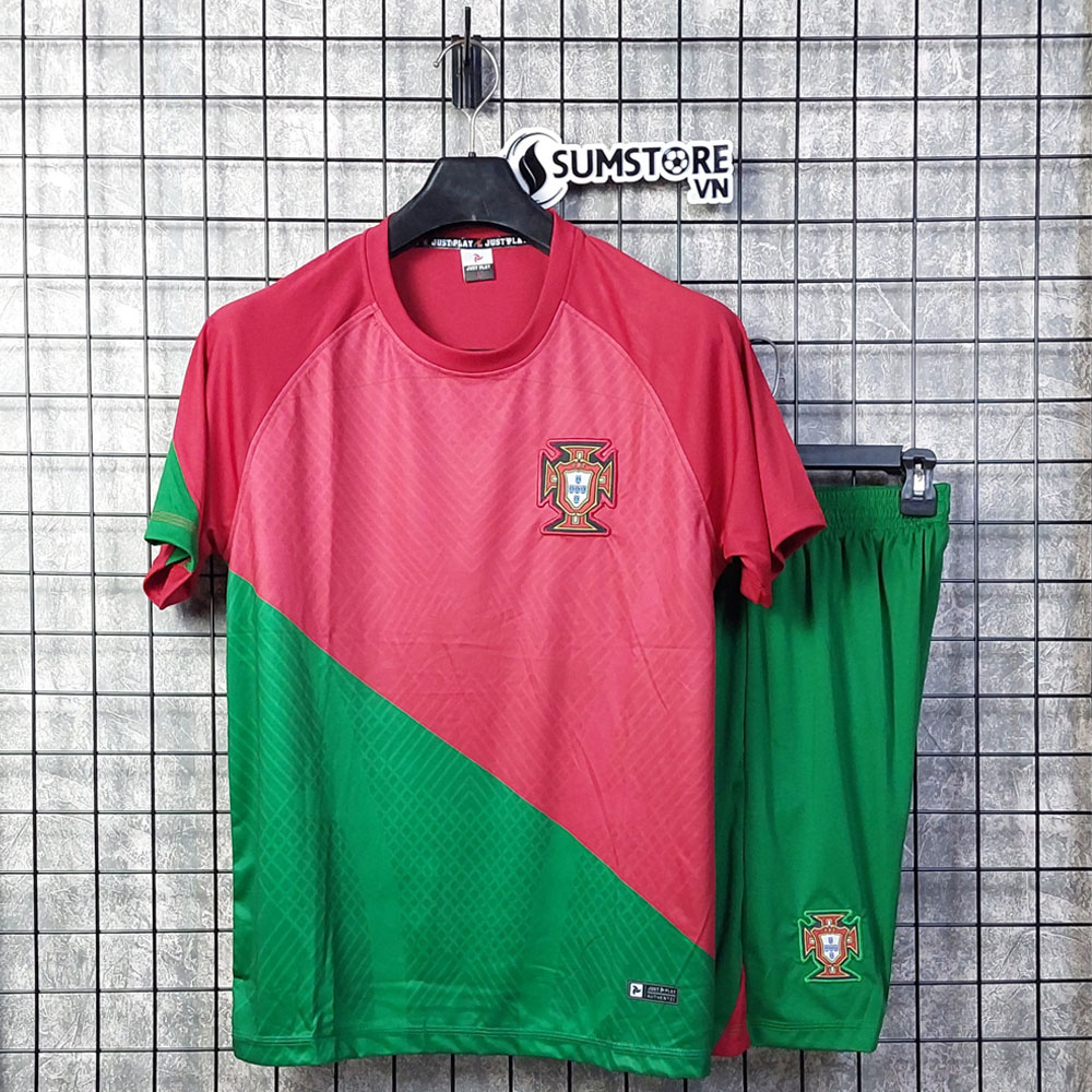 [HCM]Áo Thể Thao Bóng Đá Tuyển Bồ Đào Nha 2022 Vải Thun Lạnh Cao Cấp