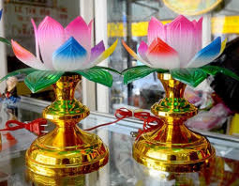 Cặp Đèn sen cắm điện đặt bàn thờ-Nhiều cỡ