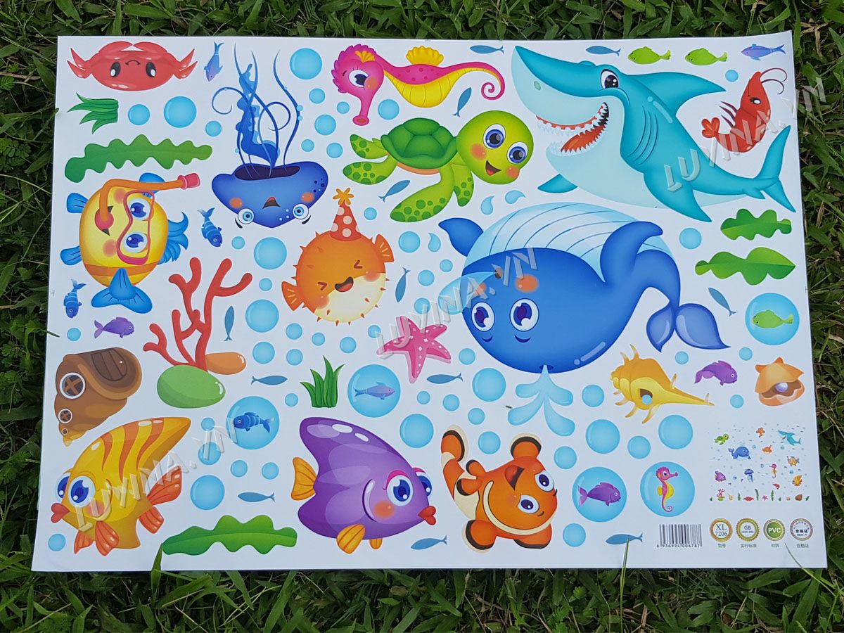 [HCM]DECAL DÁN TƯỜNG CÁ VOI XANH 2