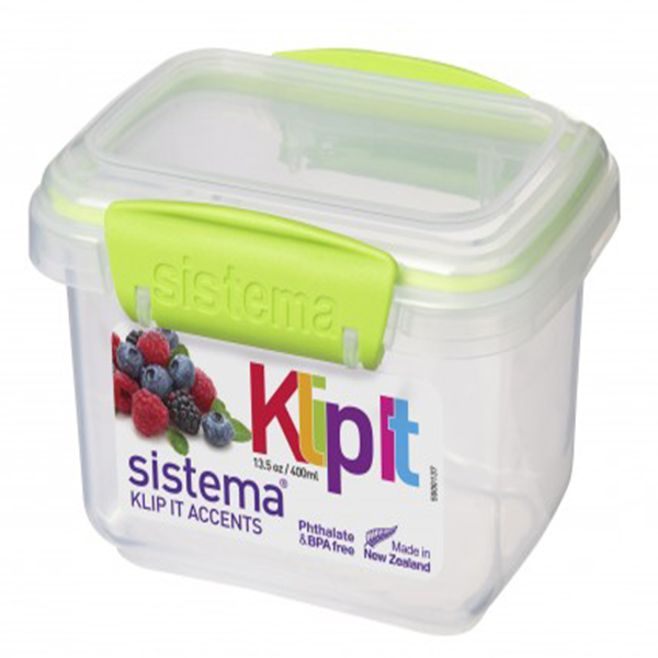 Hộp đựng thực phẩm Sistema 400ml không chứa BPA, dùng lò vi sóng, máy rửa bát, sản xuất tại New Zealand - 61540