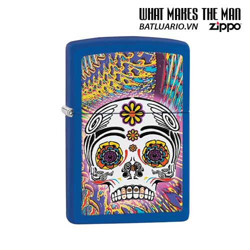 Bật lửa zippo 28470 - Bật lửa zippo Day Of The Dead Royal Blue Matte