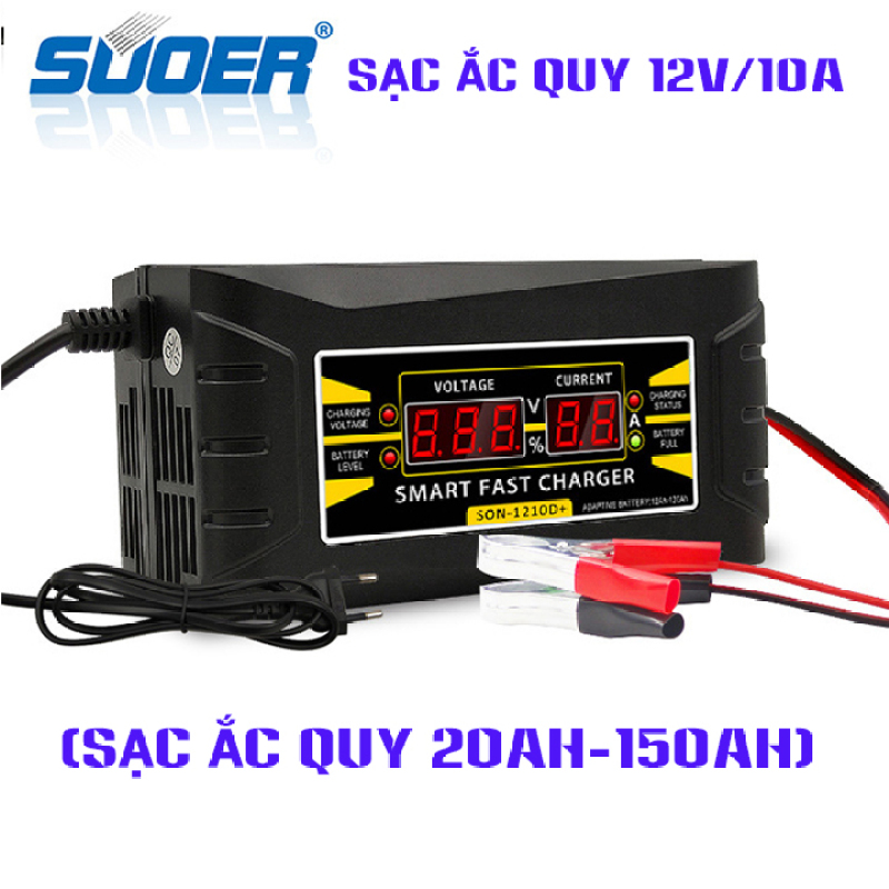 Sạc ắc quy 12V (20Ah-150Ah) SUODER-SON1210D chống ngược cực, chống chập, tự ngắt khi đầy