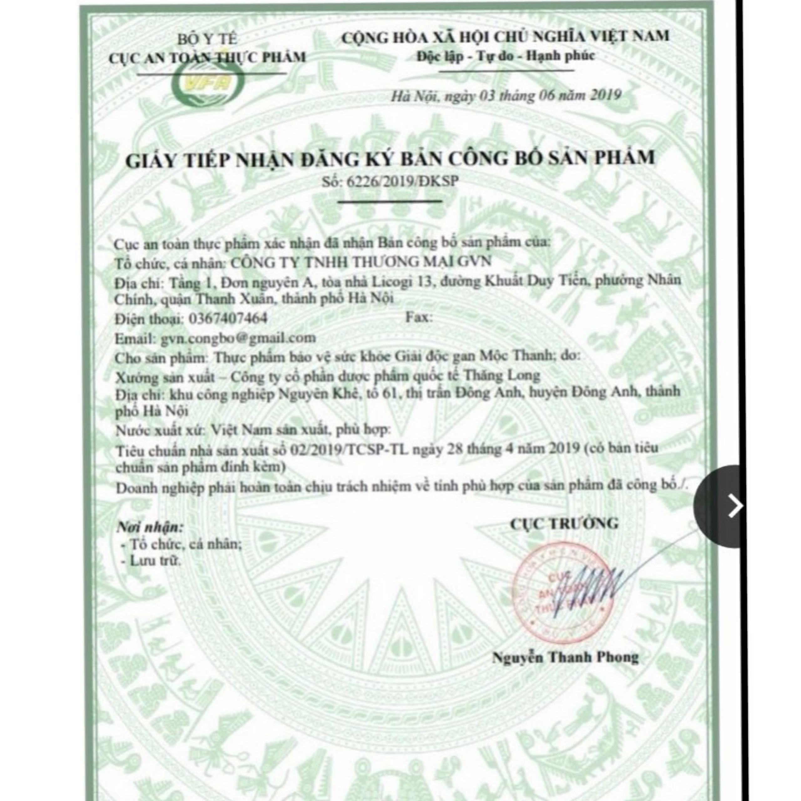 GIẢI ĐỘC GAN MỘC THANH