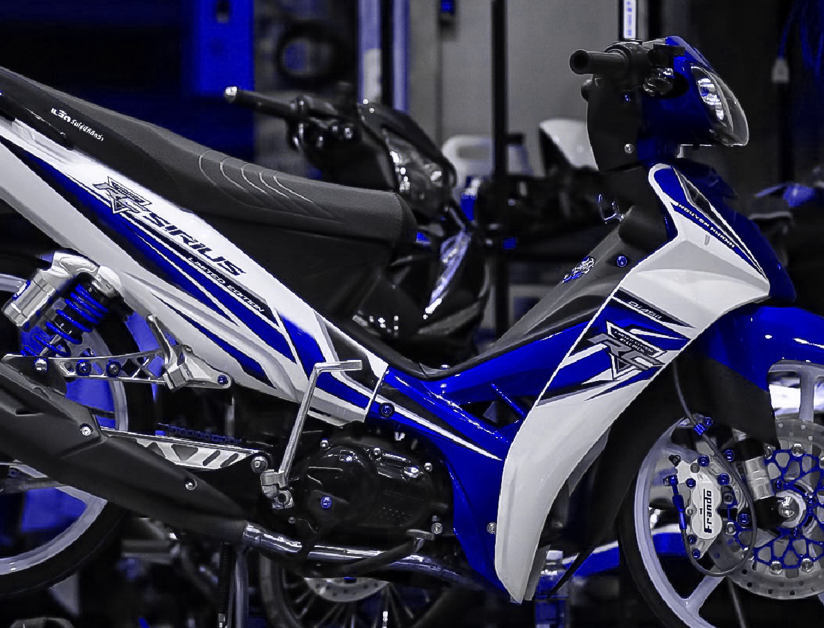 TEM RC V3 TRẮNG XANH CHO SIRIUS ĐẸP