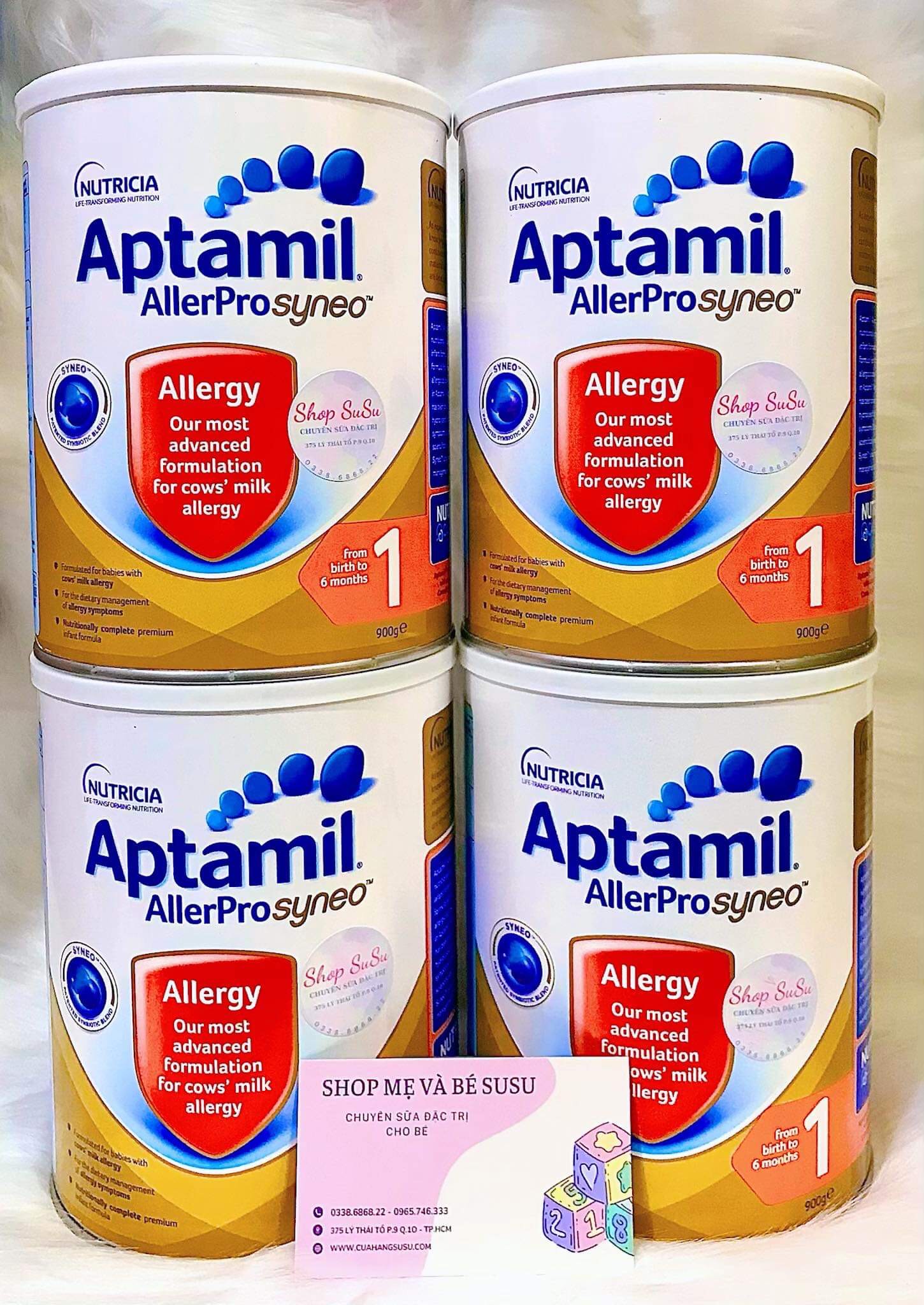 Sữa Aptamil Allerpro Syneo Cho Bé Dị Ứng Đạm Bò Hộp 900gr Số 1,2,3
