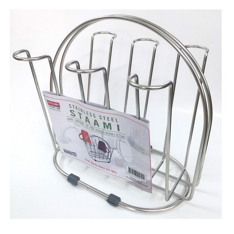 Khay úp ly, cốc bầu dục inox cao cấp staami hàn quốc st951 không hoen gỉ 19.8 x 16,2 x 11,7cm