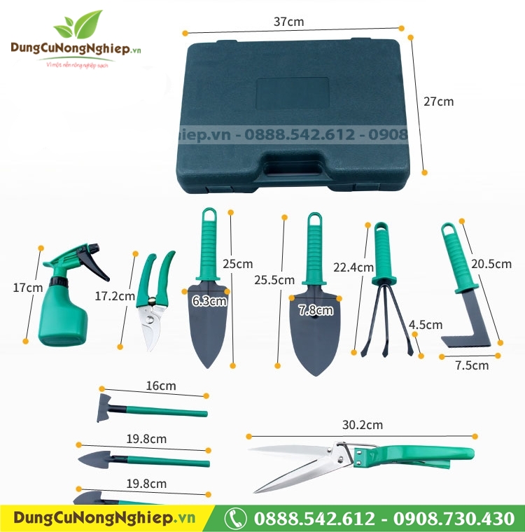 Hộp dụng cụ làm vườn lớn 10 món