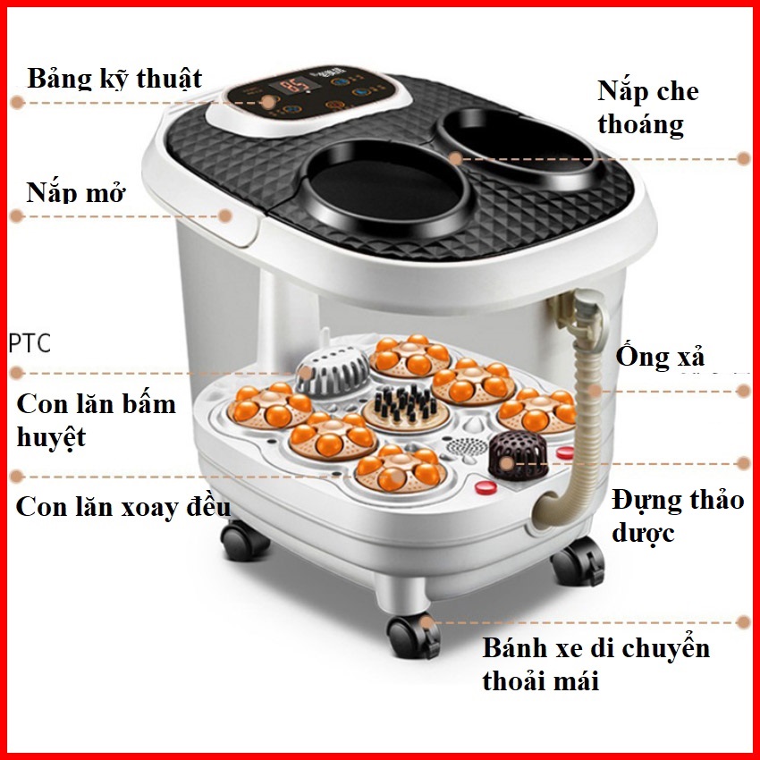 Bồn ngâm chân massage tự động Kaimedi xuất Hàn, kèm màn hình điện tử đa chức năng, kết hợp sục khí sưởi ấm hồng ngoại cao cấp, Máy ngâm chân massage, mode mới nhất, có điều khiển từ xa, giúp thải khí độc, lưu thông máu