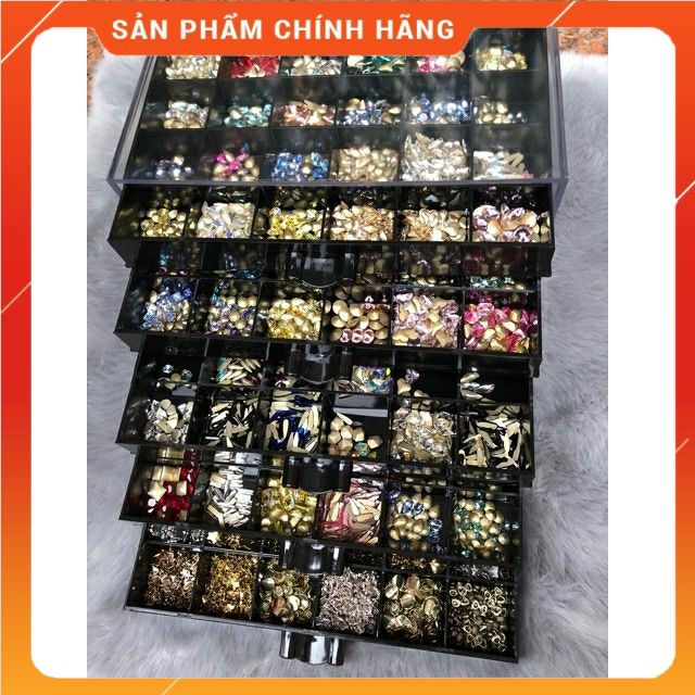 Hộp, khay đựng đá, phụ kiện 5 tầng 120 ô thuận tiện cho tiệm nail