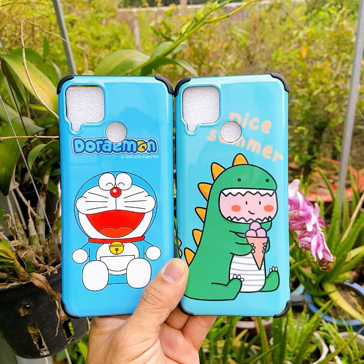 [HCM]ỐP IDM HÌNH KHỦNG LONG VÀ DORAEMON REALME C12/ C15 SIÊU HOT