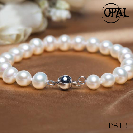 Pb012 - chuỗi vòng tay ngọc trai tự nhiên opal