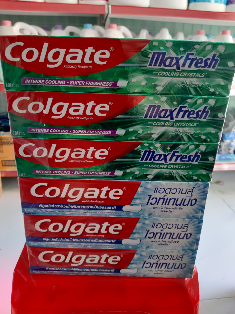 [HCM]Kem Đánh Răng Colgate Maxfresh 160g ,Colgate Advanced Whiteng 135g Thái Lan