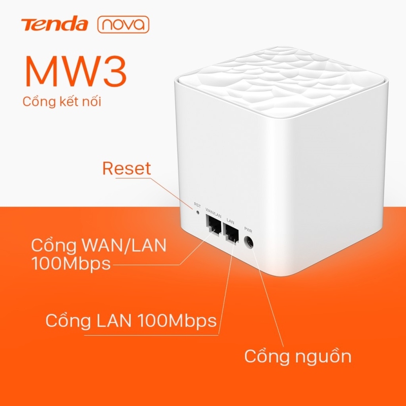 ♧♟✒  Tenda Hệ thống Wifi Nova Mesh cho gia đình MW3 Chuẩn AC 1200Mbps