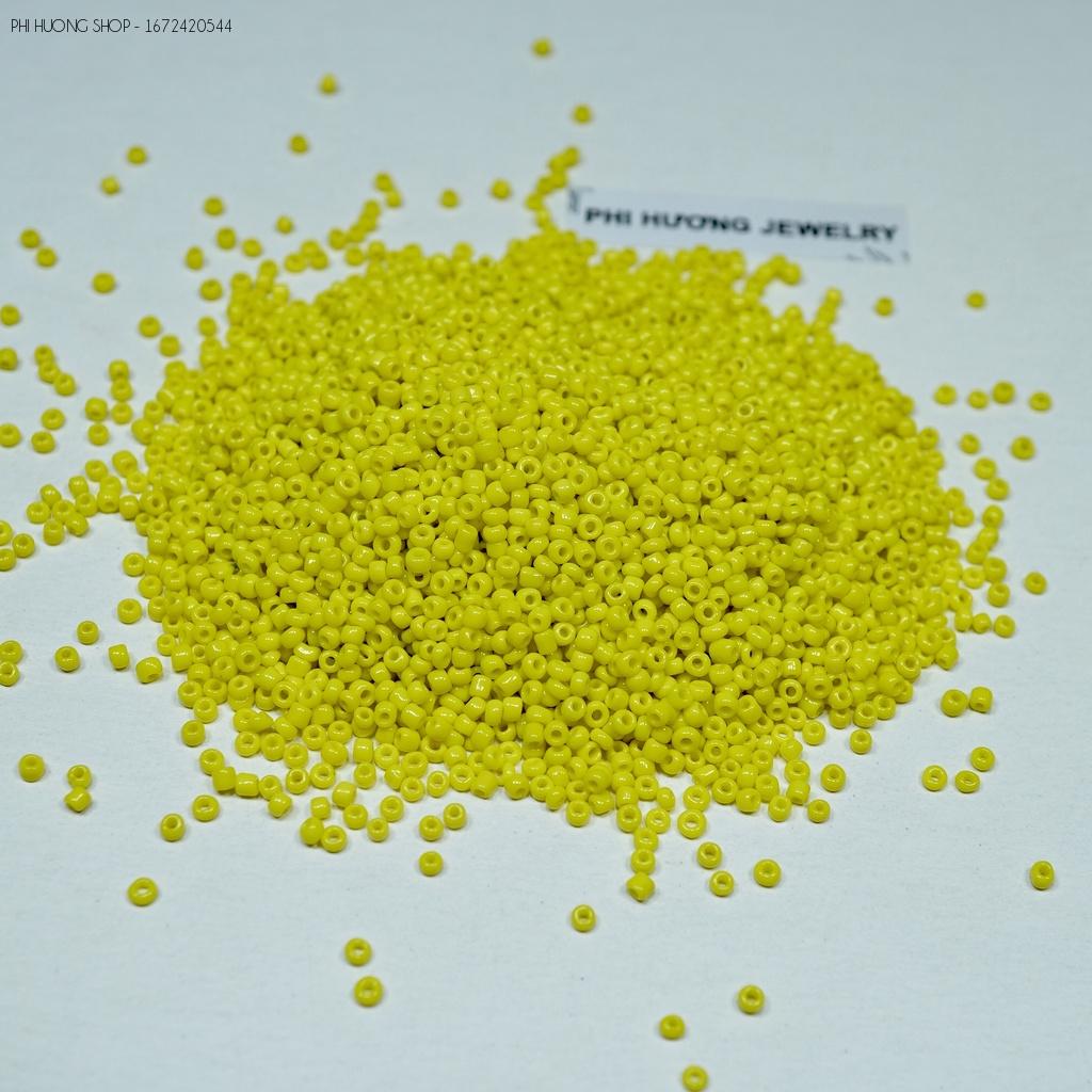 Gói 50gr hạt cườm tấm đục đủ màu 2mm nguyên liệu đính kết