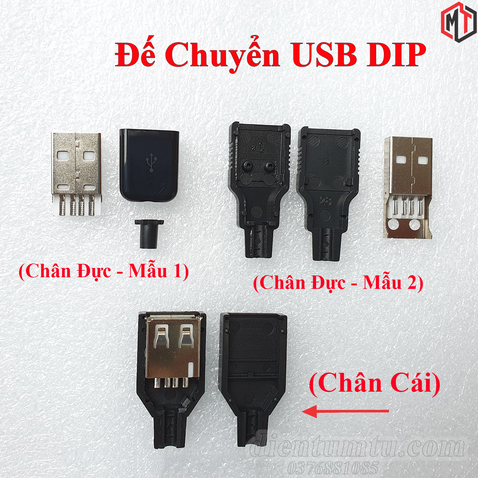 Combo 5 cái - Đế ra chân cổng USB Đực - Cái (USB DIP)