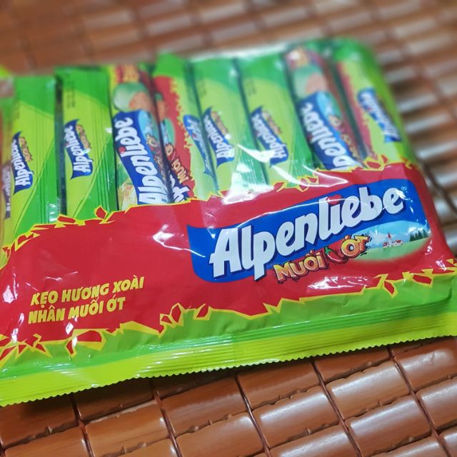 Combo 2 thỏi Kẹo Alpenliebe Hương Xoài Nhân Muối Ớt siêu ngon siêu hit