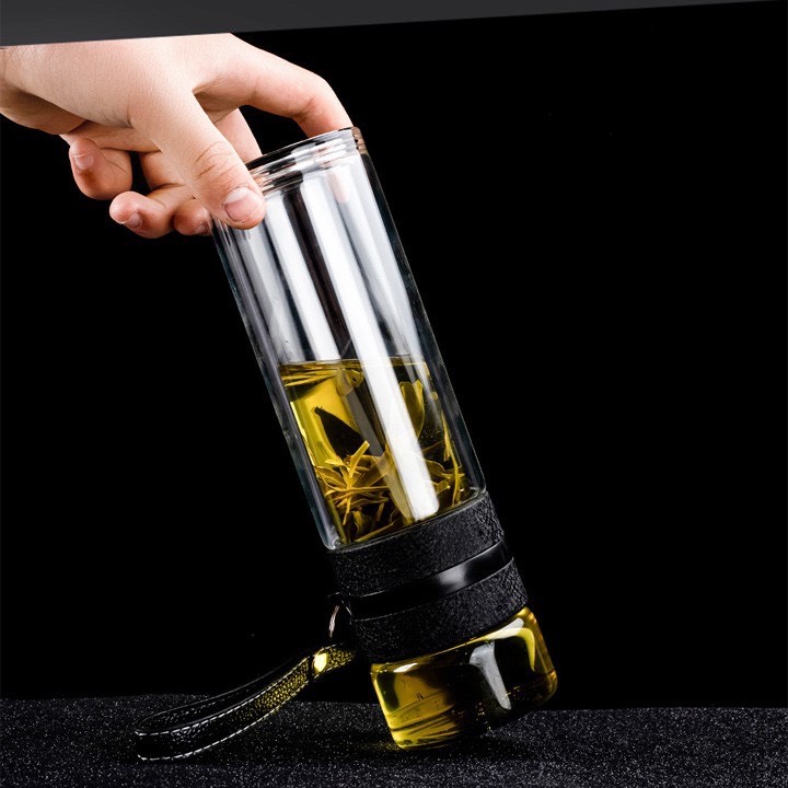 Bình Pha Trà Cao Cấp, Bình Thủy Tinh 2 Lớp Cách - Dung Tích 450ml
