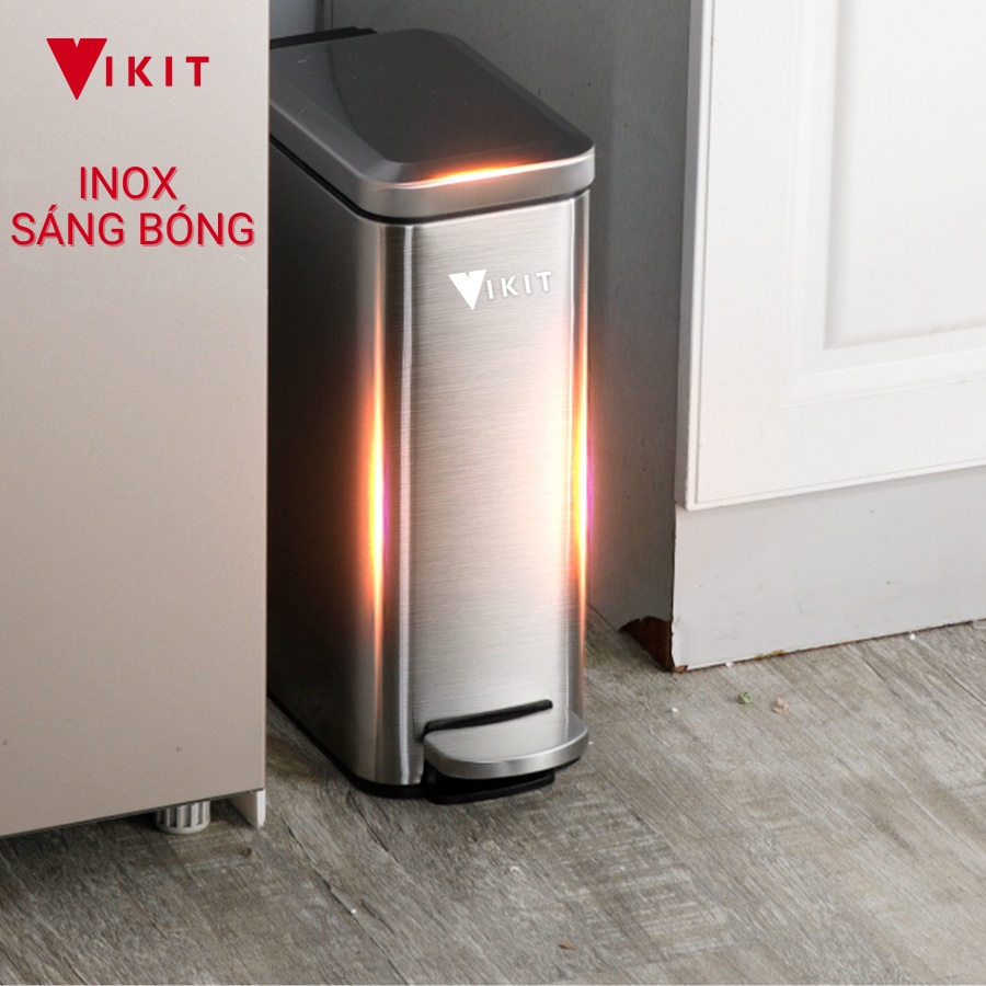 Thùng rác INOX đóng nắp chậm cao cấp VIKIT R16