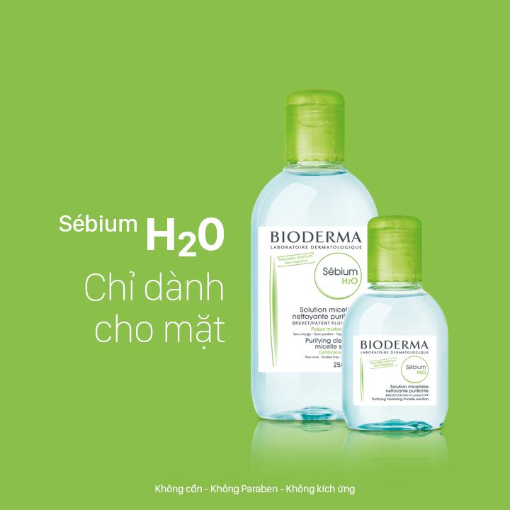 [100ml-500ml] Nước Tẩy Trang Dành Cho Da Dầu Và Da Hỗn Hợp Bioderma Sebium H20 Solution Micellaire