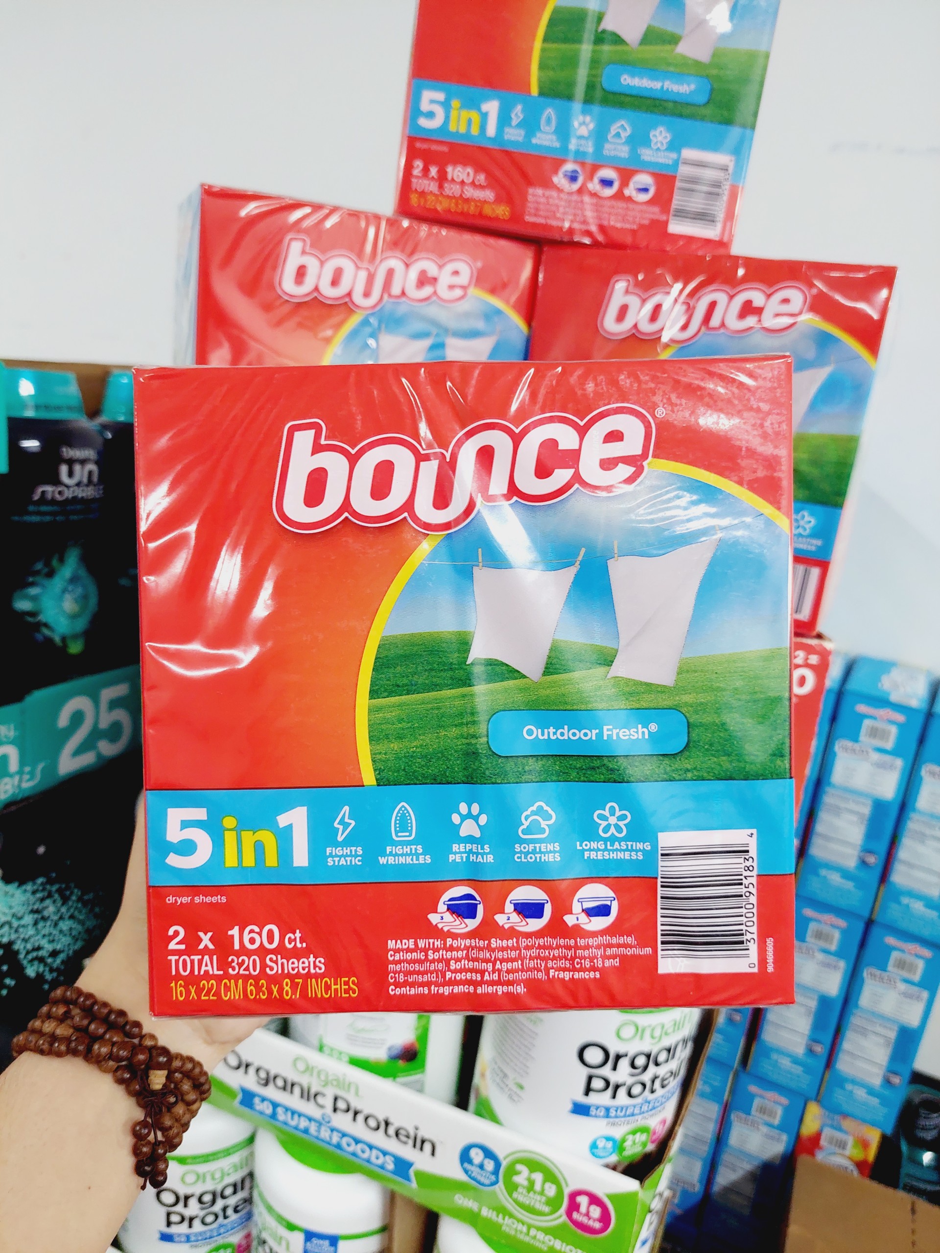 Lốc 2 hộp giấy thơm quần áo bounce mỹ 160 tờ x 2 mỹ